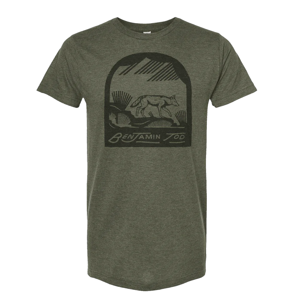 Benjamin Tod New Coyote Tee (Military Green) - Benjamin Tod & the Lost Dog Street Band