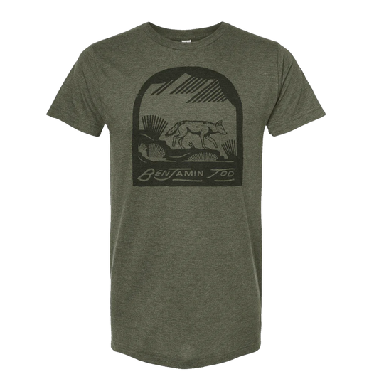 Benjamin Tod New Coyote Tee (Military Green) - Benjamin Tod & the Lost Dog Street Band