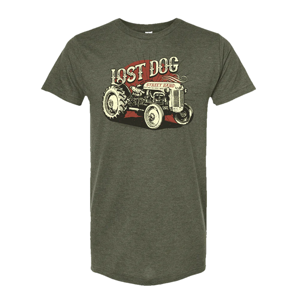 Lost Dog Street Band Tractor Tee (Military Green) - Benjamin Tod & the Lost Dog Street Band