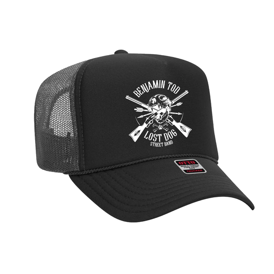 Benjamin Tod & The Lost Dog Street Band Skull Logo Trucker Hat - Benjamin Tod & the Lost Dog Street Band