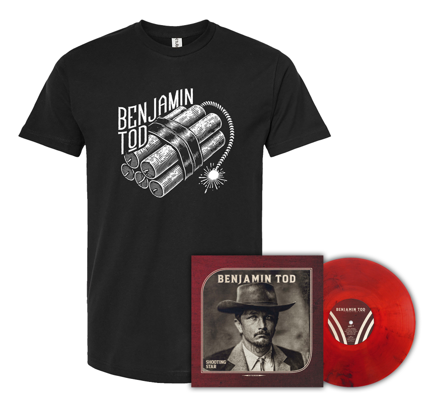 Shooting Star T-Shirt Fan Pack (Red Smoke + Dynamite) PRE-ORDER - Benjamin Tod & the Lost Dog Street Band