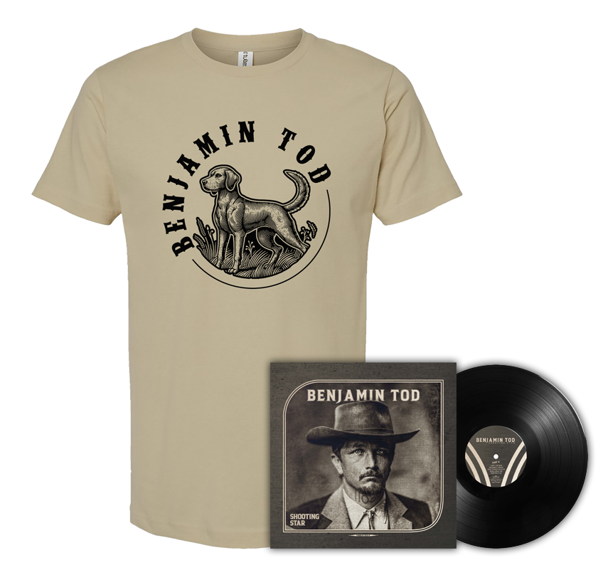 Shooting Star T-Shirt Fan Pack (Black + Hunting Dog) PRE-ORDER - Benjamin Tod & the Lost Dog Street Band