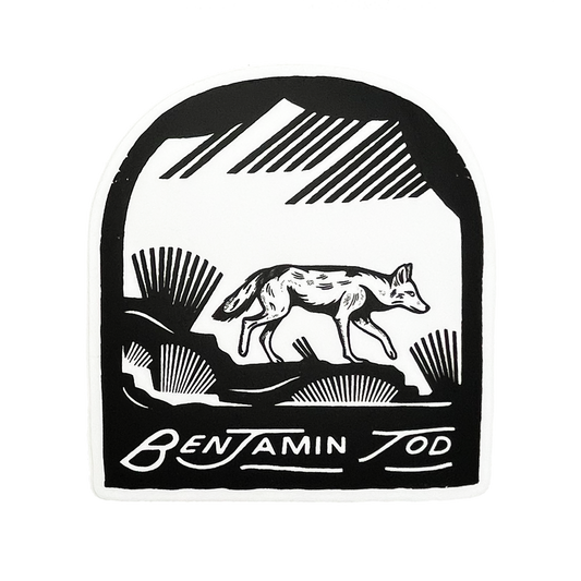 Benjamin Tod Coyote Sticker (4") - Benjamin Tod & the Lost Dog Street Band