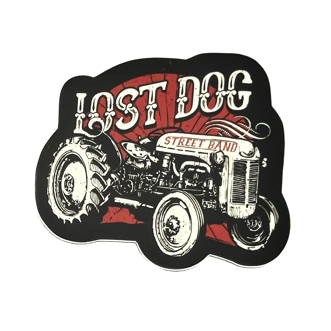 Lost Dog Street Band Tractor Sticker (4") - Benjamin Tod & the Lost Dog Street Band